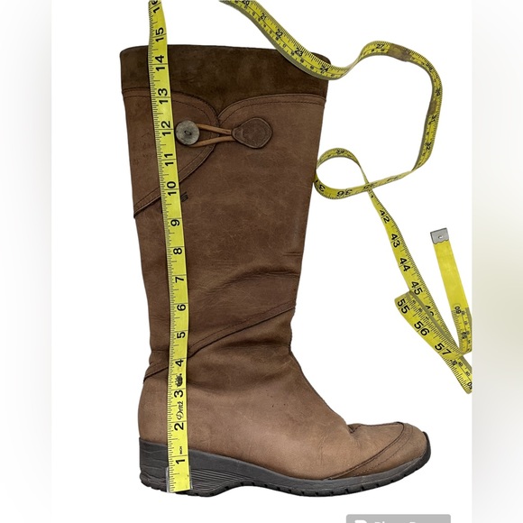 Teva 4325 Jade Cove Distressed Brown Leather Tall Boots Women’s 7.5 Zipper - Picture 4 of 10